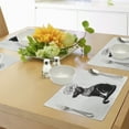 thumbnail image 4 of Ambesonne Cat Place Mats Set of 4, Egyptian Animal Motif, Standard Size, Black Grey, 4 of 6