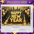 thumbnail image 2 of Gold Theme Happy New Year Banner Glitter Design New Year Banner Black Background Shiny Letters Celebration Banner for New Year Party Holiday Celebration Indoor Decoration, 2 of 9