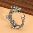thumbnail image 2 of K-KED Pure S925 Sterling Silver Band Men Gift Five Claws Red Eye Dragon Open Ring 11g, 2 of 9