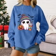 thumbnail image 2 of DORKASM Women's Halloween Costumes Crew Neck Lounge Funny Cute Pumpkin Sweatshirt Long Sleeve Plus Size Comfy 2026 Funny Print Pullover Fall Skeleton Costumes Blue M, 2 of 7