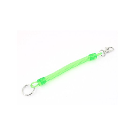 Spiral Wrist Coil Strap Key Chain Keyring Holder Green