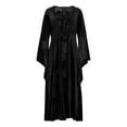 thumbnail image 4 of Roncen Women's Vintage Medieval Velvet Bell Sleeve Court-Style Dress - Elegant and Regal Look, 4 of 6