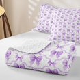 thumbnail image 4 of Homewish Purple Bow Bed Spread Queen,Princess Style Queen Coverlet Set,3pcs, 4 of 7