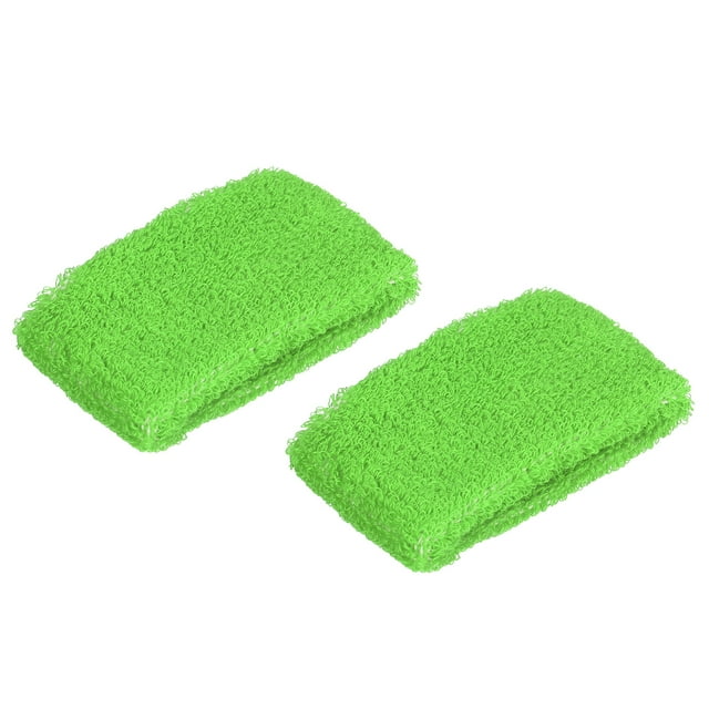Unique Bargains Bracelets de Sport 8x5 cm en Éponge Absorbants, Bande Anti-Transpiration Athlétique, Vert, Lot de 2