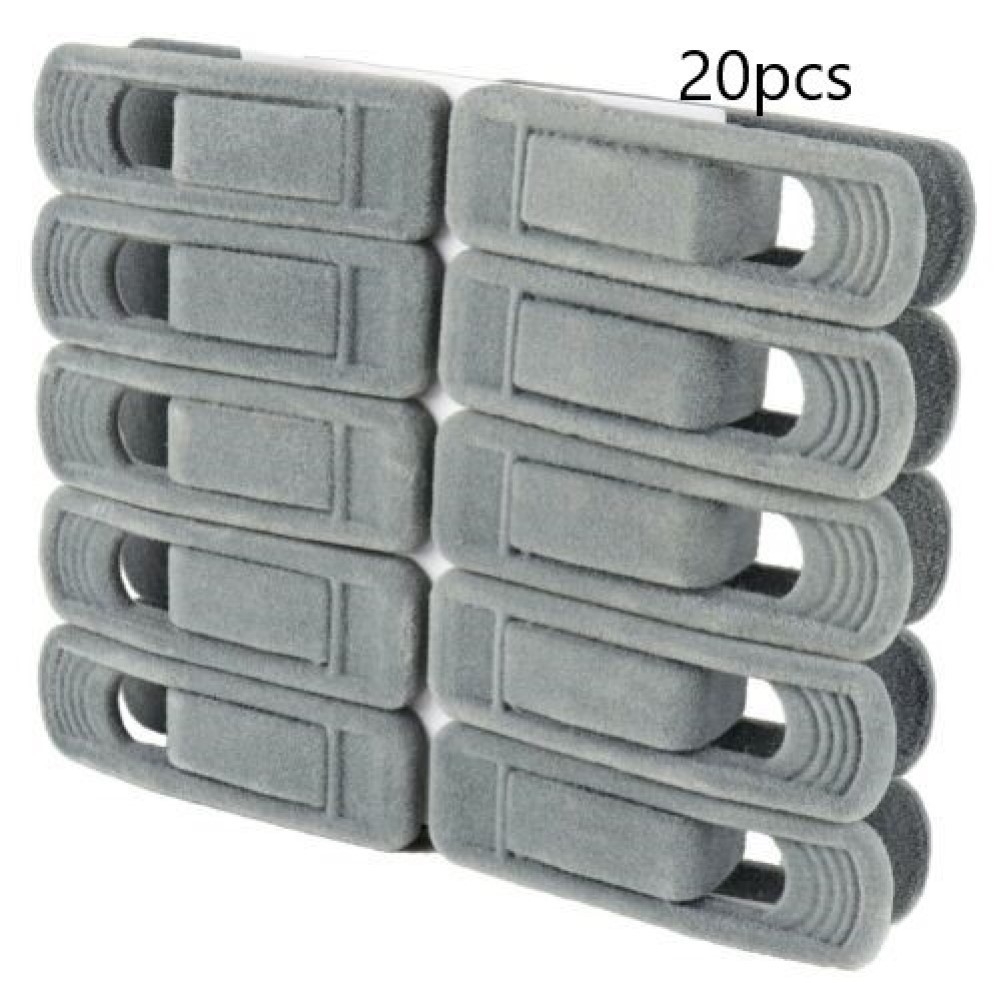 Fule 20x Non Slip Velvet Hangers Clips for Flocked Trouser Coat Clothes