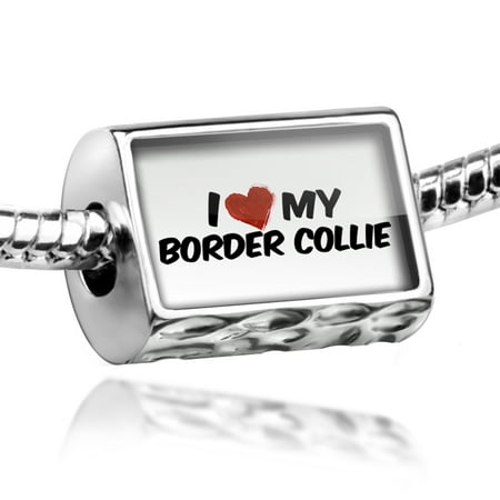 Scottish Border Collie - Bead I Love my Border Collie Dog from Scotland, England, Wales Charm Fits All European Bracelets
