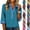 #03 Royal Blue, variant on Women's Lapel Collar Tops V Neck Button Front 3/4 Sleeve Shirts Contrast Color Collar Cuffs Loose Fit Breathable Casual Summer Blouses, #03 Yellow, S