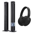 thumbnail image 1 of Combo Barra de Sonido STF Home Audio 30W HDMI ARC Bluetooth + Audífonos Inalámbricos Billboard On Ear con Micrófono Negro, 1 of 11