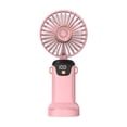 thumbnail image 1 of TopLLC Portable Handheld Small Fan, Foldable Personal Desk Fan with Phone Holder, USB Rechargeable Neck Hanging Fan with Digital Display 5 Gear Strong Airflow Cooling Fan for Office Bedroom Travel, 1 of 9