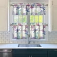 thumbnail image 3 of Purple Flower Bird Kitchen Curtains and Valances Set - 3 Piece Kitchen Curtains Sets with Valance for Windows Rod Pocket Machine Washable Kitchen Decor Decorations (54"x18"+2x27.5"x24"), 3 of 6