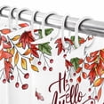 thumbnail image 6 of Shower Curtain 72"W x 72"L Autumn Thanksgiving Hedgehog Pumpkin Fabric Shower Curtains Set with Hooks Water Repellent Bathroom Curtains Machine Washable Bathroom Accessories, 6 of 6
