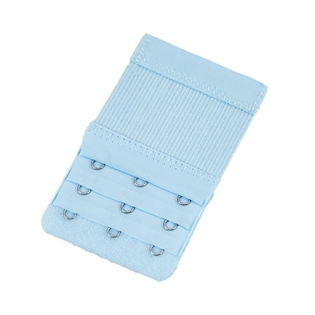 

TureClos Extension Strap Bra Extenders 3 Rows 3 Hooks Women Accessories Multicolor Lengthened Back Replacement Intimates Underwear light blue