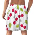 thumbnail image 2 of NICKSUN Shorts de Pyjama Amusants pour Hommes, Bas de Pyjama Doux avec Poches, Cerise, L, 2 of 5