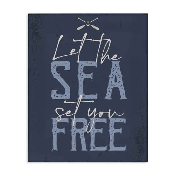 Stupell Industries Sea Set You Free Nautical & Beach Painting Wrapped Canvas Art Print Wall Art, 16 x 20