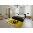 thumbnail image 4 of Ahgly Company Indoor Round Patterned Bright Gold Yellow Area Rugs, 8' Round, 4 of 6