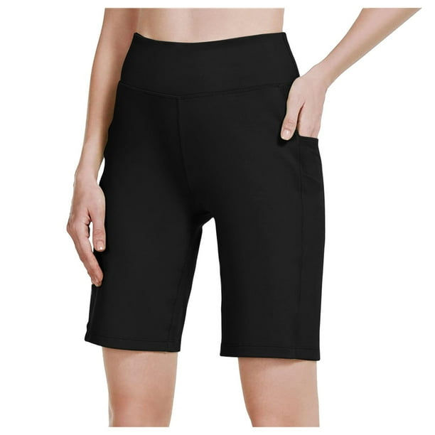 Gibobby Pantalones de yoga Pantalones cortos para correr Yoga Abdomen Pantalones Mujer Entrenamiento Control Cintura Bolsillos altos Pantalones de yoga(Negro, XL)