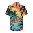 thumbnail image 5 of DENGDENG Hawaiian Shirts For Men And Women Short Sleeve Tropical Print T-Shirts Summer Button Down Collar Tops Loose Fit Beach Graphic Tee Casual Trendy Blouses 2024, Yellow L, 5 of 5
