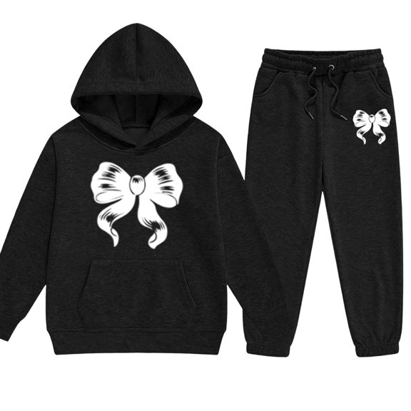 BOOMNY Girls Outfit 2 Peice Sets Graphic Long Sleeve Tops Pants Sets for Kids Soft Clothing Set
