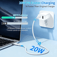 thumbnail image 2 of for iPhone 17 16 15 Charger,20W Type C Chargers USB C Charger Block with 10FT USB C Charger Cable Compatible with iPhone 17/17 Plus/17 Pro Max/16/16 Plus/16 Pro Max/15 Pro Max/iPad Pro/Air M3, 2 of 7