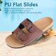 thumbnail image 5 of Sandalias planas de verano para hombre, informales, de moda, de cuero PU, con hebilla ajustable, 5 of 8