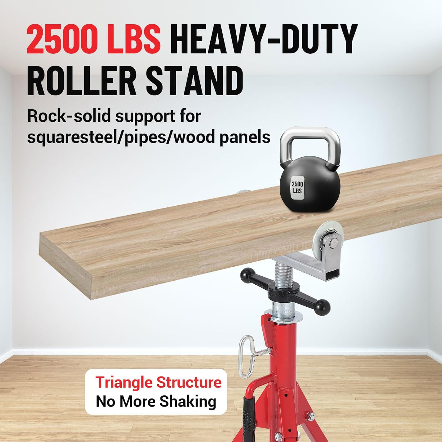 M optimized Heavy-Duty Pipe Stand Adjustable Folding Pipe Jack Stand, 2500 Lbs Load Capacity, for Welding, Automotive, Construction Projects