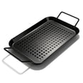 thumbnail image 2 of Non Stick Vegetable Grilling Tray With Handle And Drain Holes Rectangular Meat Draining Pan, 2 of 9