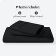 thumbnail image 3 of Bare Home Ultra-Soft Fitted Sheet + Pillowcase Set - Premium 1800 Collection - Deep Pocket - Full, Black, 3 of 8