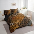 thumbnail image 4 of Feelyou Brown Zebra Print Twin Bedding Sets 7-Piece for Teen, Leopard Cheetah Wildlife Bedding Comforter Set, Simple Fashion Style Reversible Sheet Sets, Lightweight Room Decor, 4 of 9