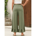 thumbnail image 2 of SIEANE Women's summer wide leg breathable flounder all kinds of lazy drawstring trousers S-2X, 2 of 5