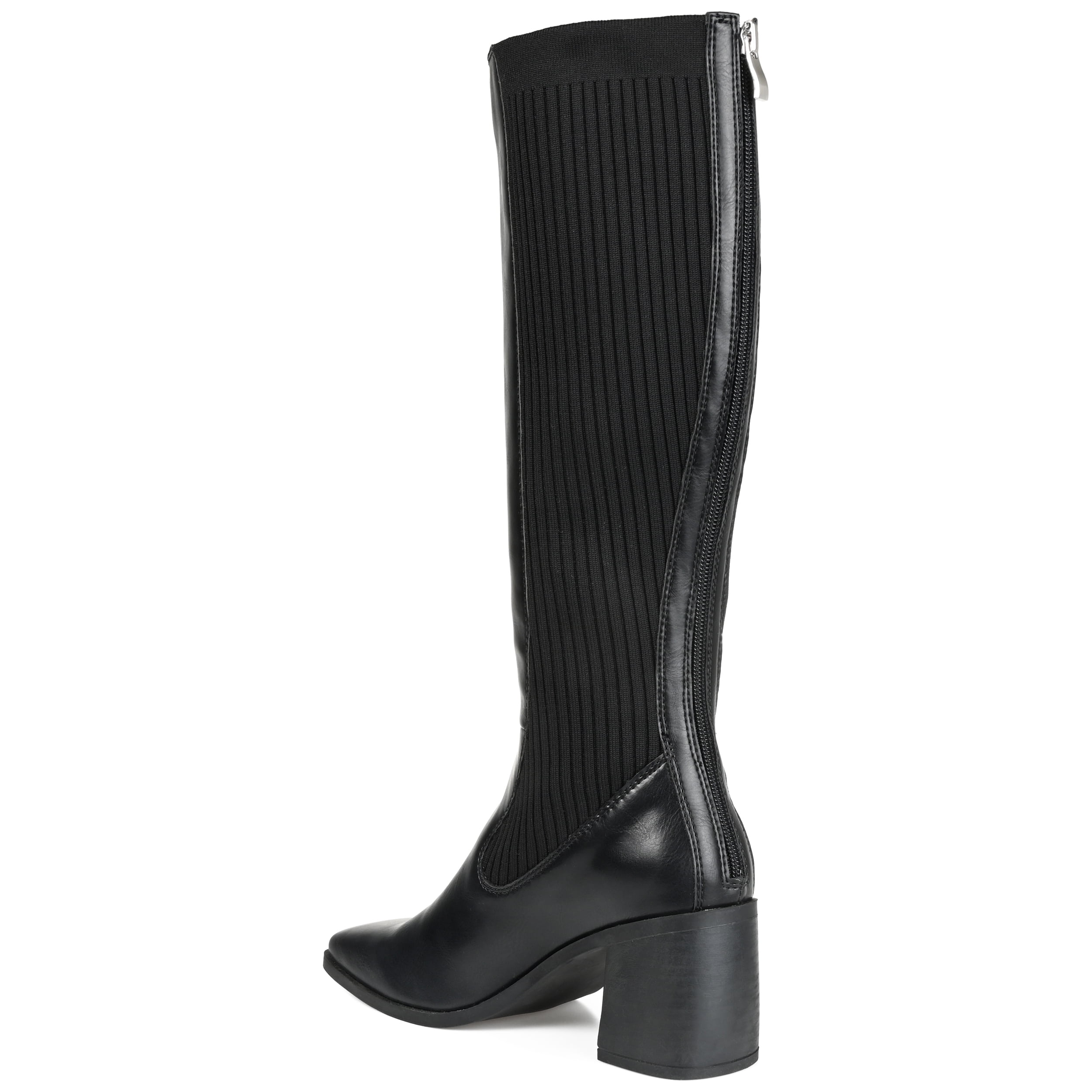 Journee Womens Winny Wide Calf Stacked Heel Knee High Boots