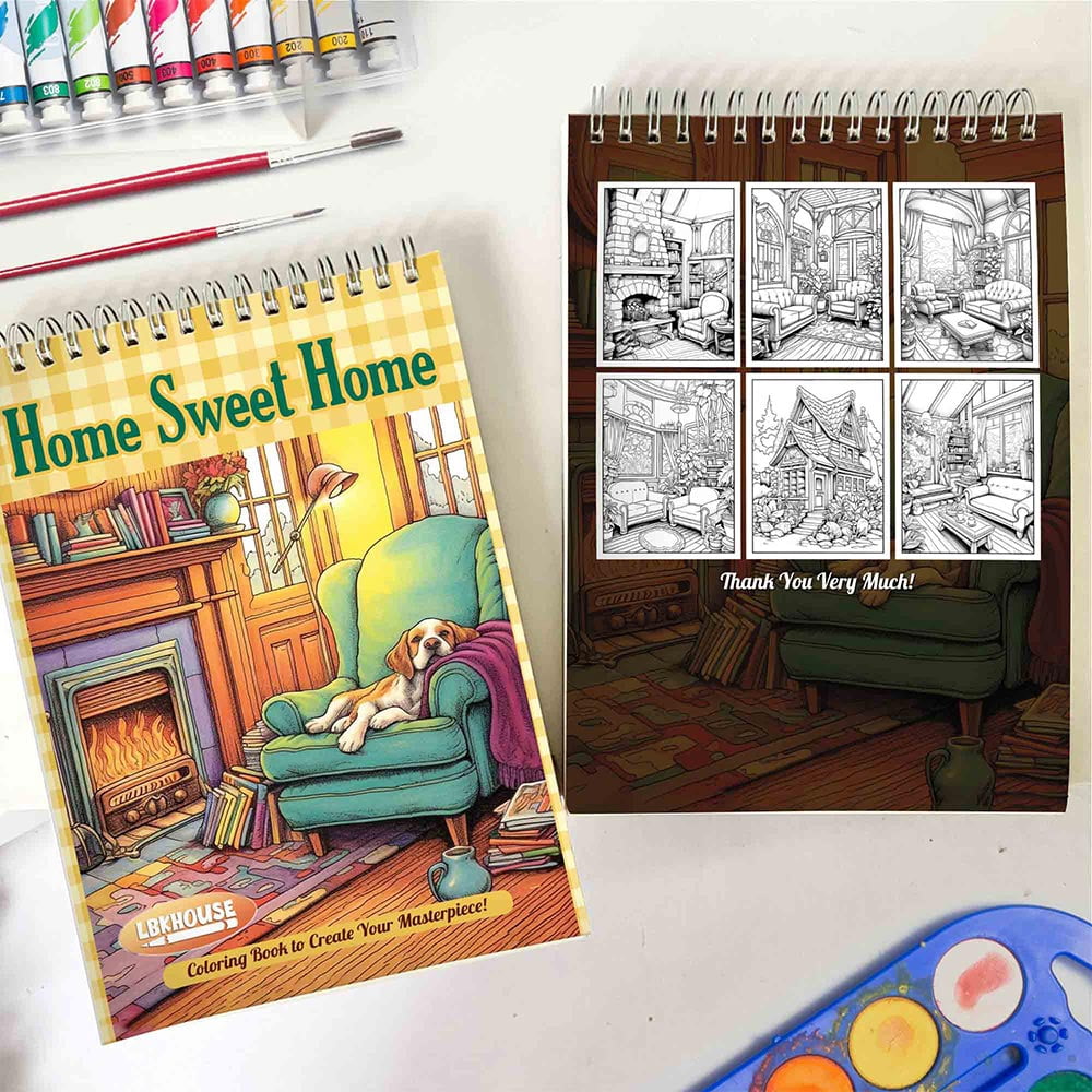 TPLHOUSE Christmas Country Town Coloring Book Spiral Bound for Adult, Premium Cover