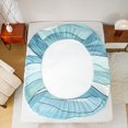 thumbnail image 6 of Feelyou Chic Stripes Ombre Twin Sheet Sets for Teens, Fashion Stripe Waves Twin Fitted Sheet, Blue Watercolor Art Flat Sheet, Ultra Soft Bedroom Decor, 3-Piece, 6 of 8
