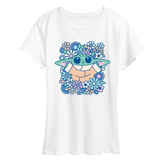 Star Wars - Grogu Flowers - Women's Short Sleeve Graphic T-Shirt