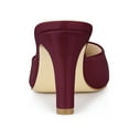 thumbnail image 3 of Allegra K Women's Pointed Toe Stiletto Heels Slide Mules Burgundy US 7, 3 of 6