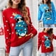 thumbnail image 4 of Moda mujer invierno suéter de punto pingüino cuello redondo manga larga cálido suave jersey de Abanopi Suéter de las mujeres, 4 of 7