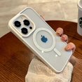 thumbnail image 3 of Luxury Magsafe Magnetic Wireless Charge Clear Acrylic Case For iPhone 15 14 Plus 13 12 Mini 11 Pro Max Candy Color Bumper Cover, 3 of 5