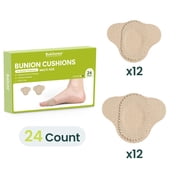 Bukihome Bunion Pads to Wear with Shoes - 24 Pcs Moleskin for Feet - Water-Resistant - Bunion Pain Relief Cushions for All-Day Comfort & Protection (Multi-Size)