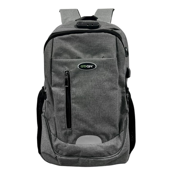 Sac à dos gris pour ordinateur portable GOON avec cadenas