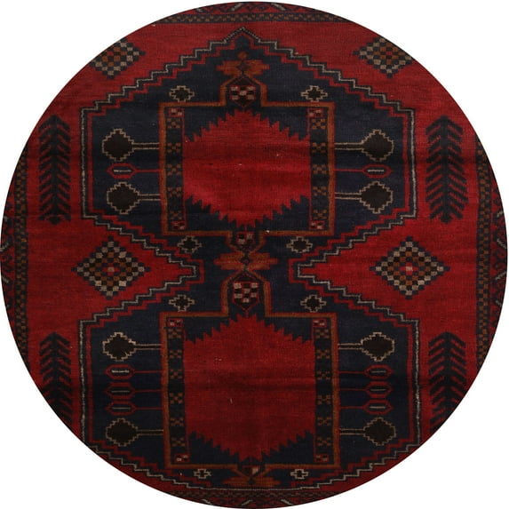 Ahgly Company Indoor Round Traditional Mid Gray Persian Area Rugs, 4' Round