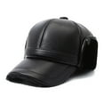 thumbnail image 7 of Men Winter Baseball Caps With Foldable Earflaps Warm Hats Dome Artificial Leather 58cm Curved Brim Ear Protection ,Classic Vintage, 7 of 7