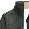 thumbnail image 4 of XMMSWDLA Deals Clearance Mens Plus Top Solid Color Casual Stand Collar Knit Cardigan Sweater Jacket, 4 of 4