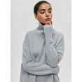 thumbnail image 4 of Women'S High Neck Sweaters Loose Fit Fall Winter Pullover Jumper Tops Silver Grey L, 4 of 7