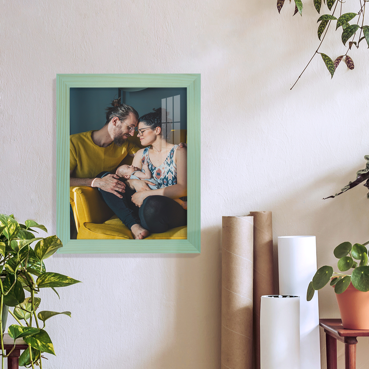 8x10 Wood Grain Picture Frame - Palegreen
