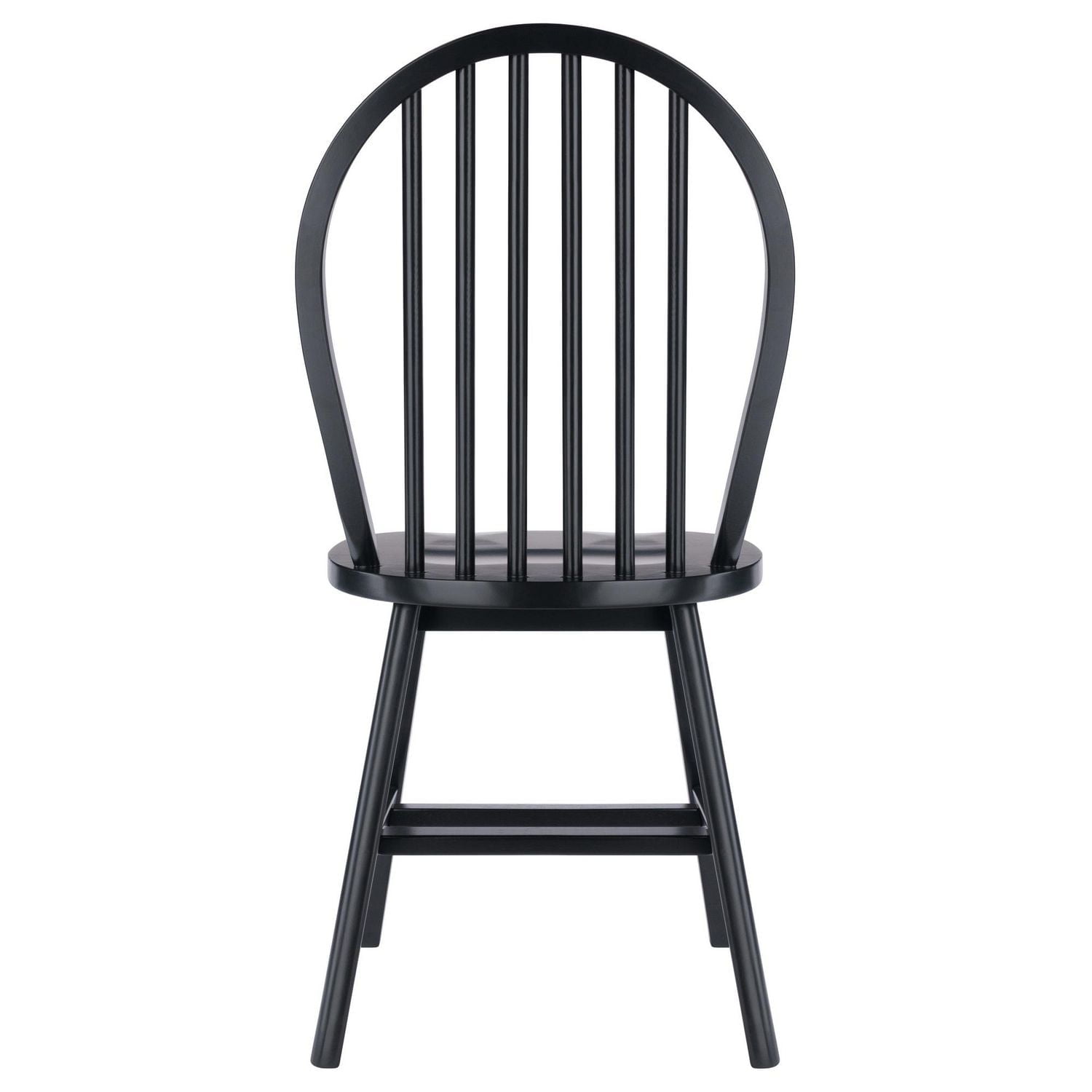 Windsor 2pc Chair Set Black Finish