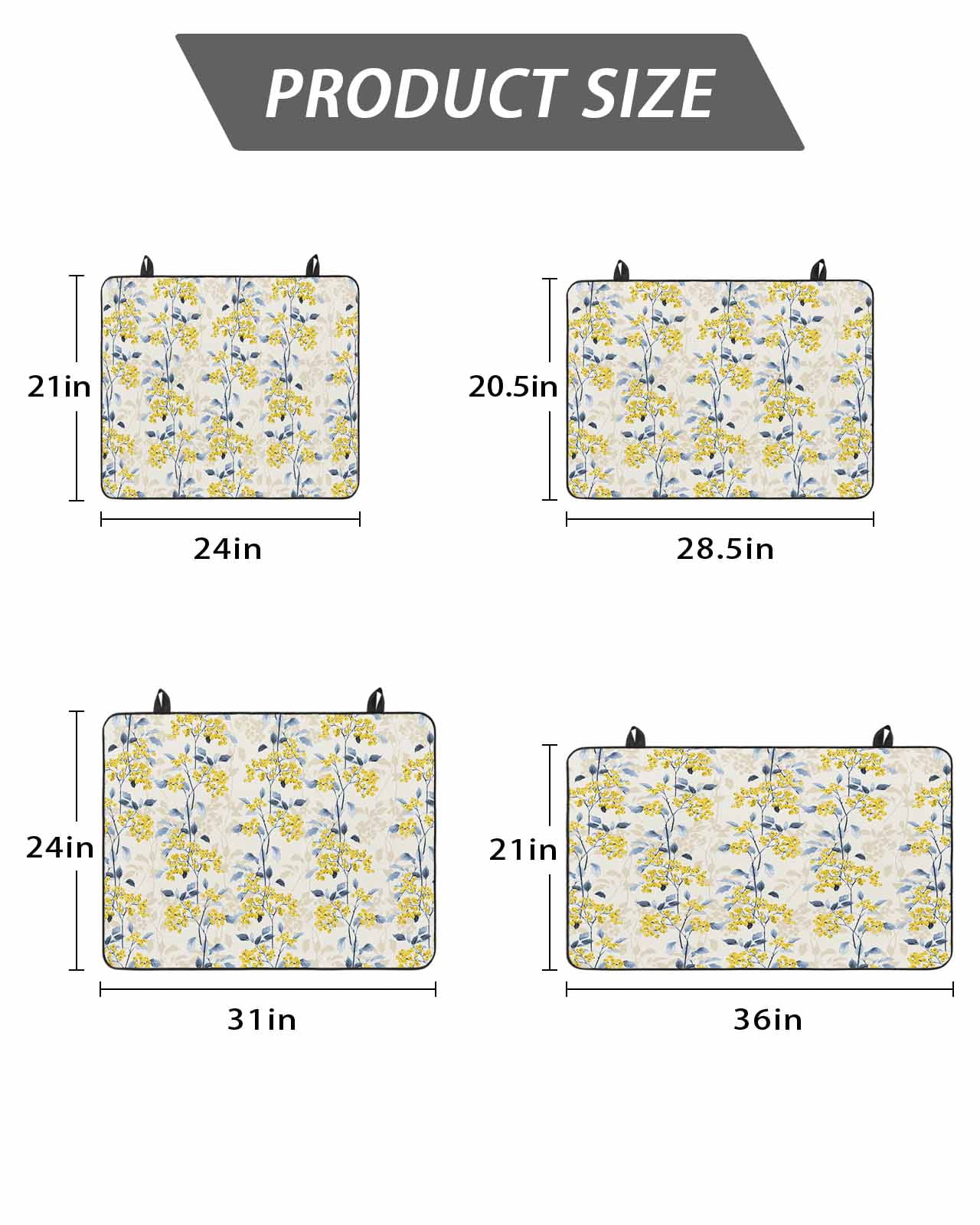Stove Top Covers for Electric Stove, Yellow Blue Spring Floral Glass Stovetop Cover Protector, Summer Botanical Farmhouse Induction Cooktop Protector Oven Mat for Kitchen Countertop 24"x21"