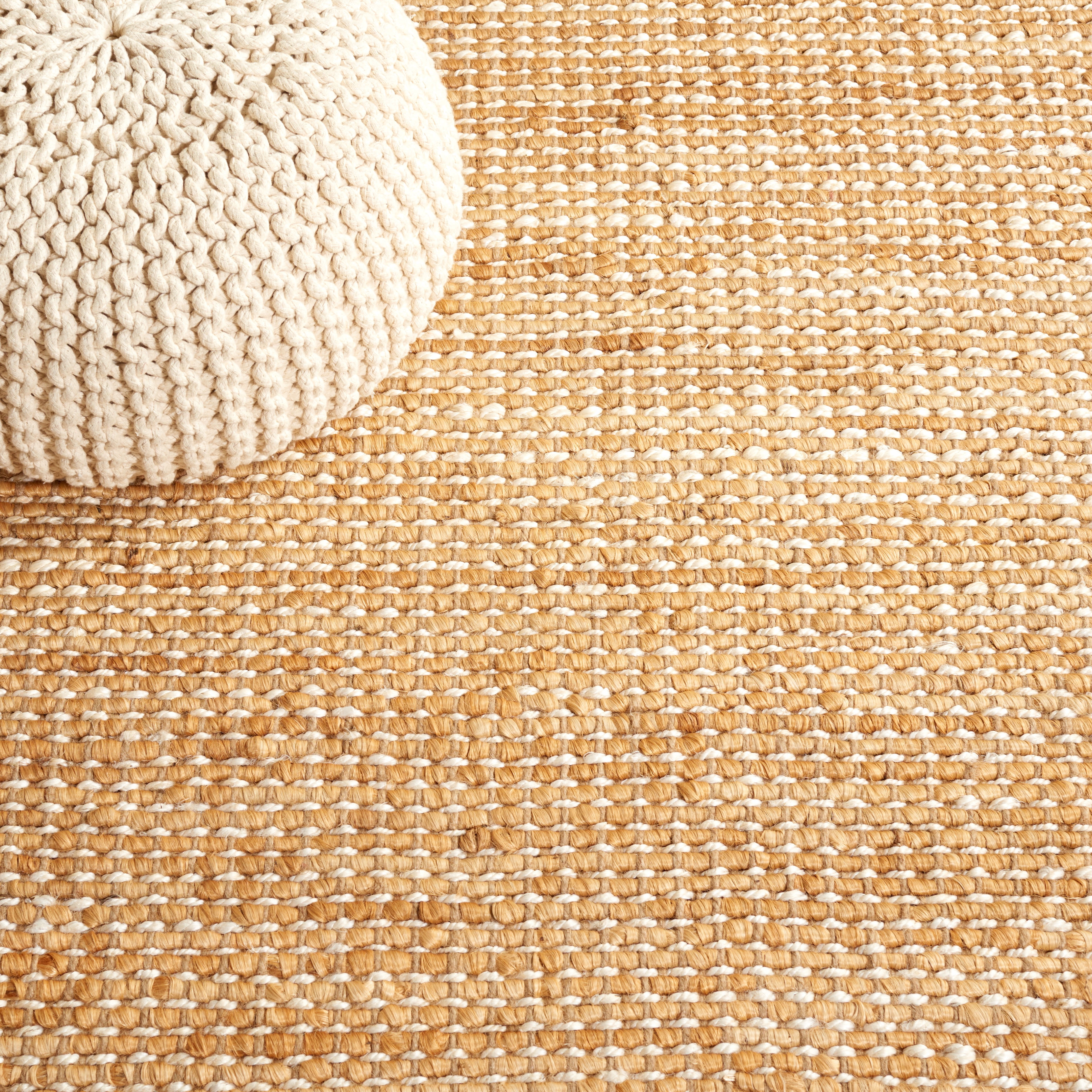 SAFAVIEH Natural Fiber Pierce Solid Area Rug, Natural/Ivory, 8' x 10'