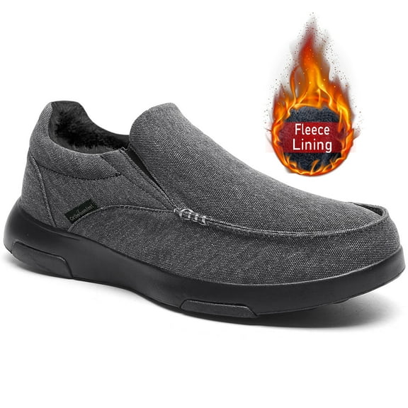 OrthoComfoot Men's Slip On Loafers,Arch Support Boat Shoes for Extra Cushioning and Pain Relief,Canvas Leisure Vintage Flat Walking Shoes