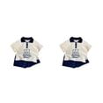 thumbnail image 4 of Guardurnaity Brothers Disfraces Estilo coreano Jersey Turn-down Collar Tops Pantalones cortos sólidos Lindos trajes de manga corta Vestidos Ropa Type5 NO5, 4 of 6