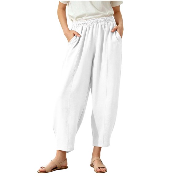 Ixbnca Children's Long Pants Casual Solid Color Lounge Pants with Pockets Comfy Elastic High Waist Trousers