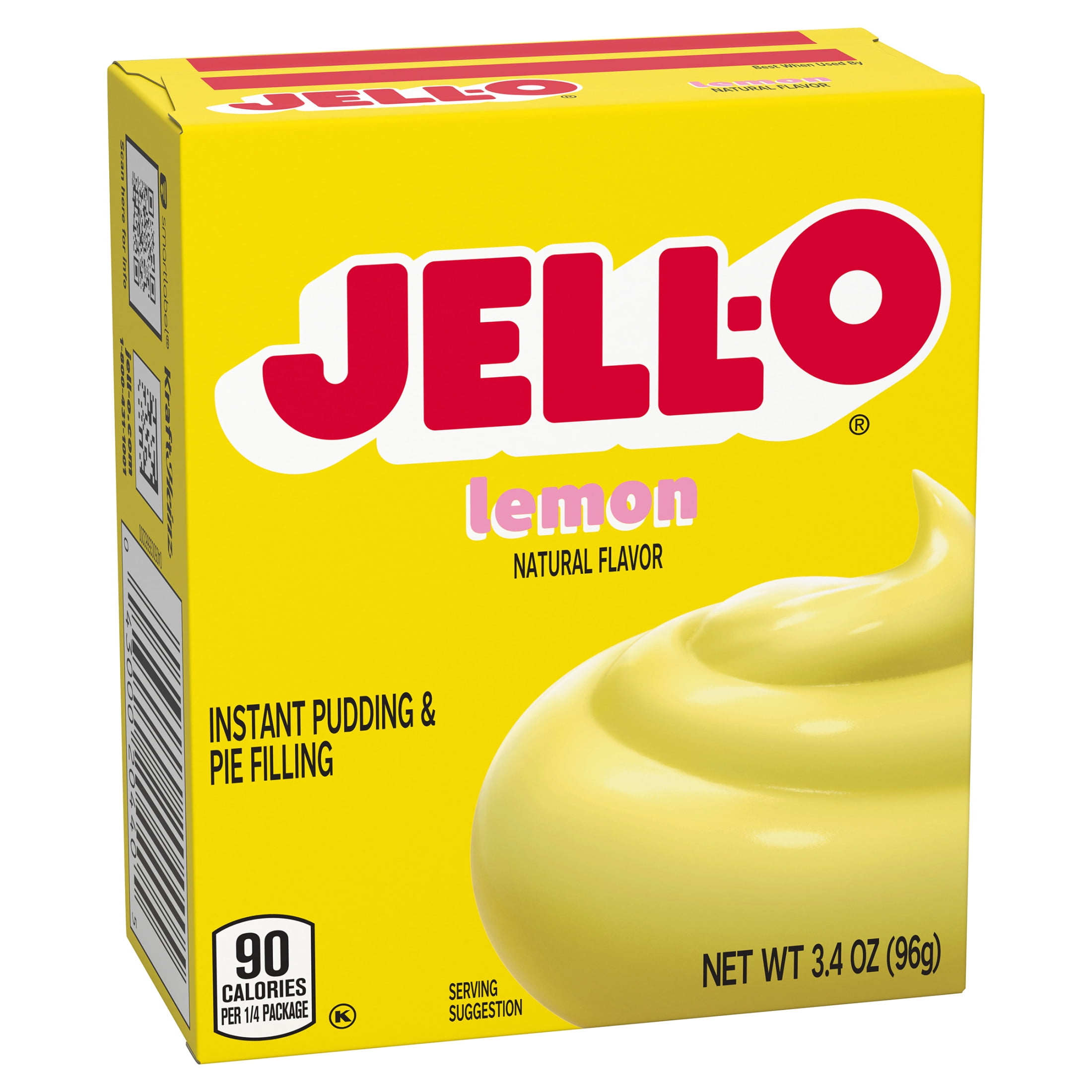 Jell-O Lemon Naturally Flavored Instant Pudding & Pie Filling Mix, 3.4 oz Box